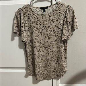 Banana Republic Leopard Print Flutter Sleeve Blouse